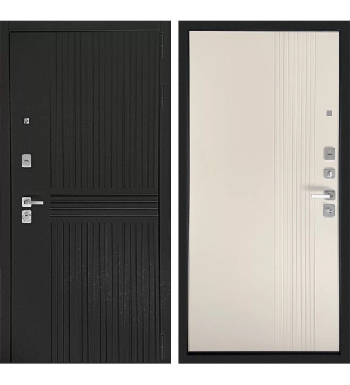 Межкомнатная окрашенная дверь Интер 3К (Лофт черный / Капучино ZB 853-2)