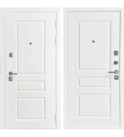 Межкомнатная окрашенная дверь Квадро Сноу 3К (Белый матовый / Белый матовый)
