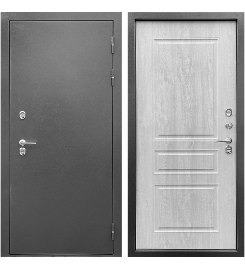 Межкомнатная окрашенная дверь с терморазрывом  Терма 3К (Антик темное серебро / Сосна белая)