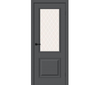 Межкомнатная дверь ПЭТ Классик-13 Stormy Silk/White Сrystal