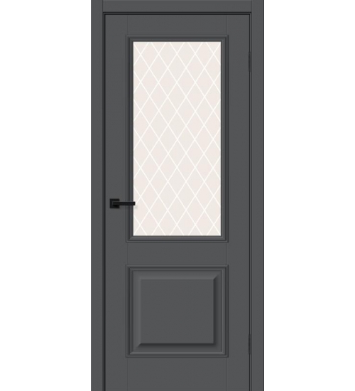 Межкомнатная дверь ПЭТ Классик-13 Stormy Silk/White Сrystal