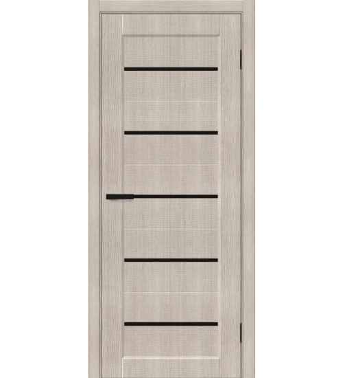 Межкомнатная дверь с экошпоном Мода-22 Cappuccino Melinga / Black Line
