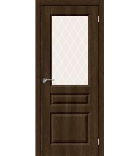 Межкомнатная дверь с ПВХ-пленкой Скинни-15 Dark Barnwood / White Сrystal
