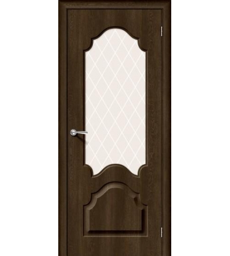 Межкомнатная дверь с ПВХ-пленкой Скинни-33 Dark Barnwood / White Сrystal