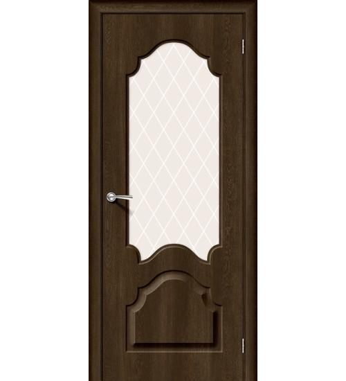 Межкомнатная дверь с ПВХ-пленкой Скинни-33 Dark Barnwood / White Сrystal