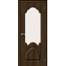 Межкомнатная дверь с ПВХ-пленкой Скинни-33 Dark Barnwood / White Сrystal