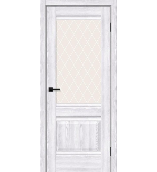Межкомнатная дверь с экошпоном Прима-3  Riviera Ice/White Сrystal