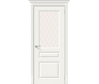 Межкомнатная крашеная дверь Скинни-15.1 Whitey / White Сrystal