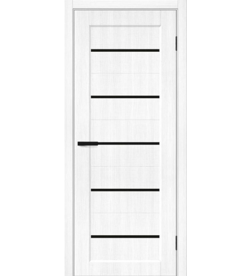Межкомнатная дверь с экошпоном Мода-22 Snow Melinga / Black Line