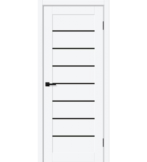 Межкомнатная дверь ПЭТ Браво-22 White Silk/Black Shine