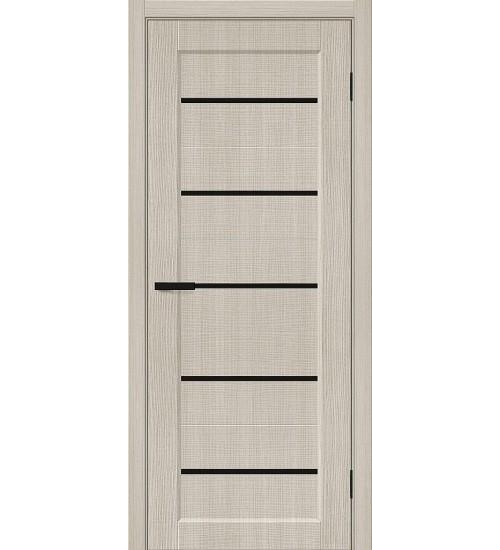 Межкомнатная дверь с экошпоном Мода-22 Cream Melinga / Black Line