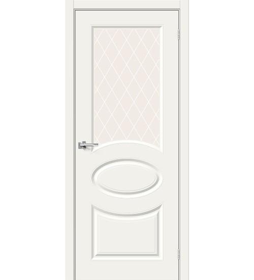 Межкомнатная крашеная дверь Скинни-21 Whitey / White Сrystal