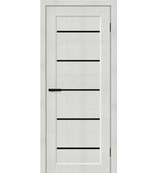 Межкомнатная дверь с экошпоном Мода-22 Bianco Melinga / Black Line