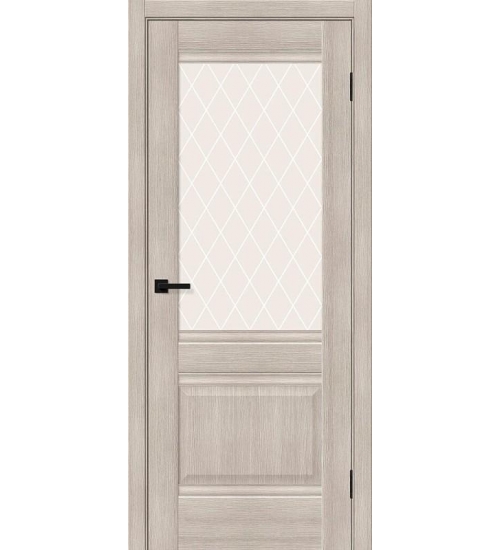 Межкомнатная дверь с экошпоном Прима-3 Cappuccino Melinga/White Сrystal