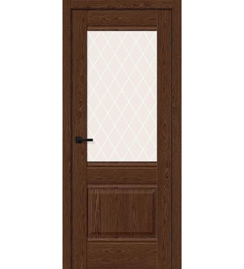 Межкомнатная дверь с экошпоном Прима-3 Brown Dreamline/White Сrystal