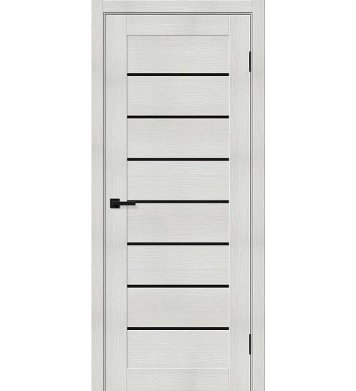 Межкомнатная дверь с экошпоном Браво-22 Bianco Melinga / Black Shine