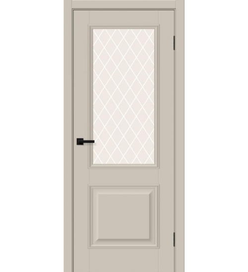 Межкомнатная дверь ПЭТ Классик-13 Cream Silk/White Сrystal