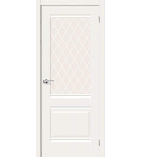 Межкомнатная дверь Hard Flex Прима-3 White Mix/White Сrystal