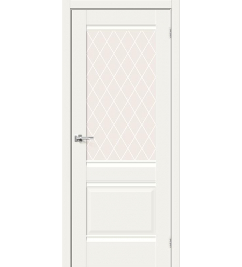 Межкомнатная дверь Hard Flex Прима-3 White Mix/White Сrystal