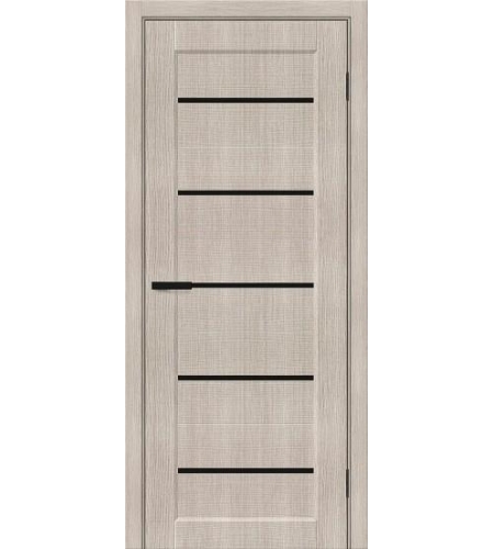 Межкомнатная дверь с экошпоном Мода-22 Cappuccino Melinga / Black Shine