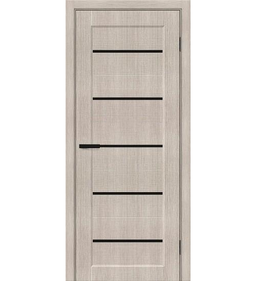 Межкомнатная дверь с экошпоном Мода-22 Cappuccino Melinga / Black Shine