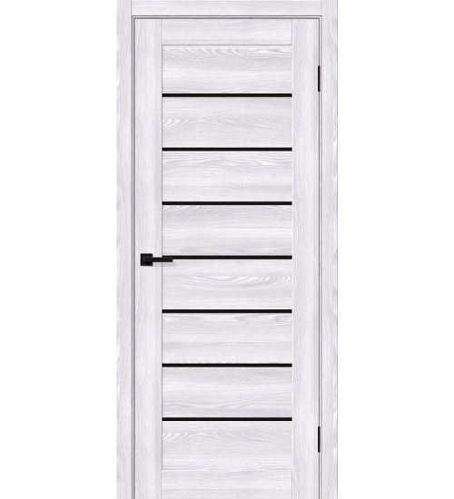 Межкомнатная дверь с экошпоном Браво-22 Riviera Ice / Black Shine
