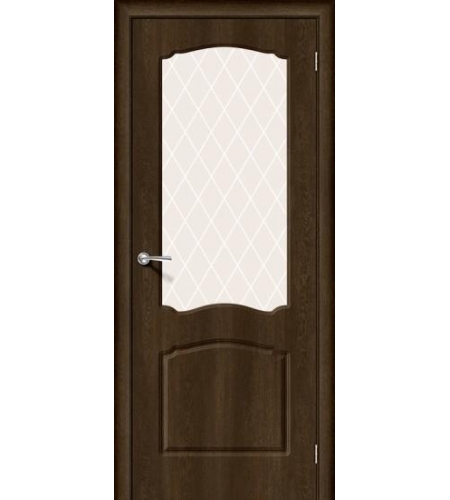 Межкомнатная дверь с ПВХ-пленкой Альфа-2 Dark Barnwood / White Сrystal