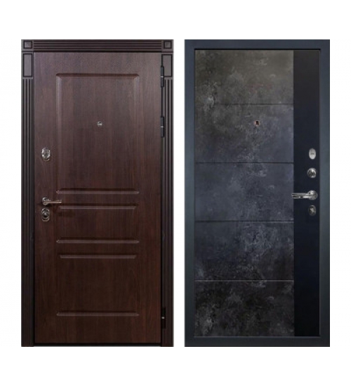 Межкомнатная окрашенная дверь Лекс Сенатор Винорит №124 (Алмон 28 / Стоун Грей + Лофт черный)