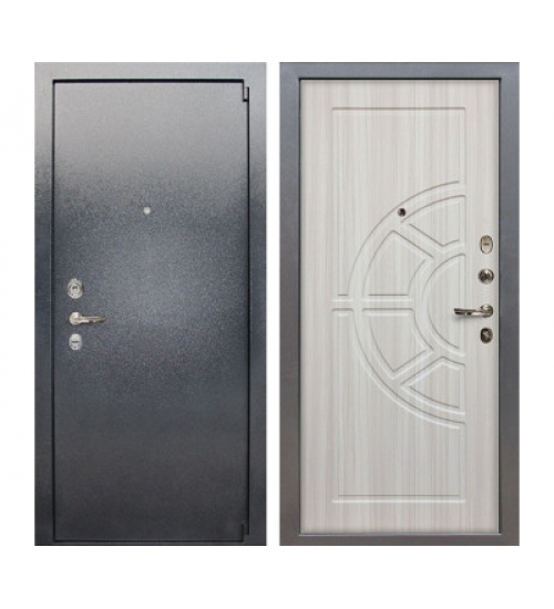 Межкомнатная окрашенная дверь Лекс 3 Барк (Серый букле / Сандал белый) панель №44