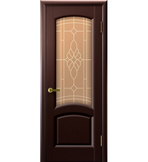 Межкомнатная шпонированная дверь Лаура (венге, стекло)