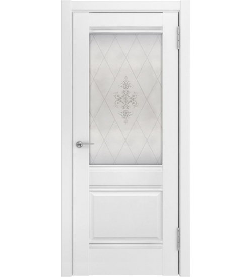 Межкомнатная окрашенная дверь ЛУ-52 (Белый эмалит, до)